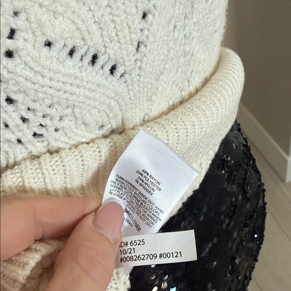 Express Cream Knit Sweater with Button Detail - Picture 8 of 8